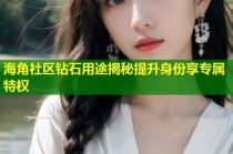 海角社区钻石用途揭秘提升身份享专属特权
