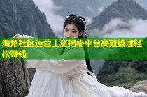 海角社区运营工资揭秘平台高效管理轻松赚钱